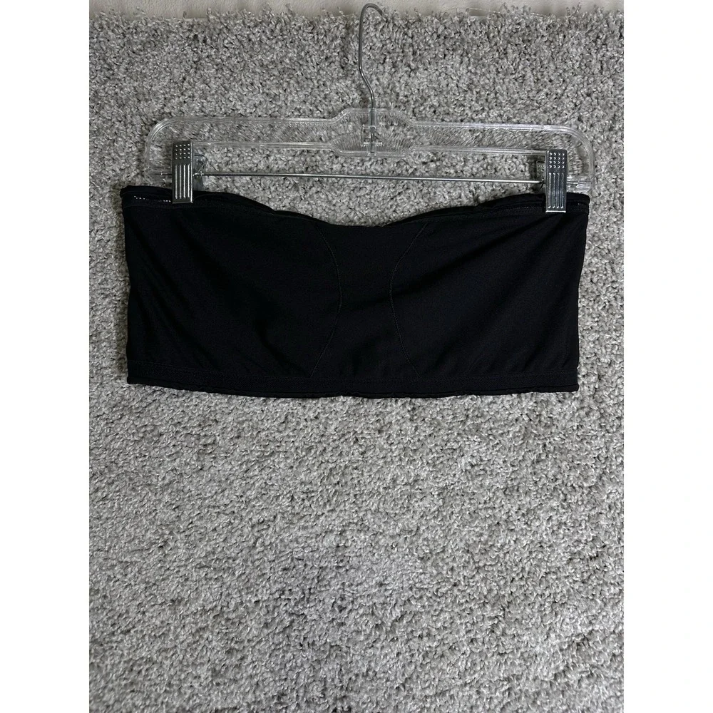 SPANX Black Bandeau Bra Top Womens Large‎ Strapless Silicone Grip No Pads